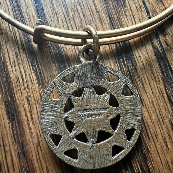 Alex and Ani Gold Tone Compass Adjustable Positive Energy Antique Gold Bracelet - Picture 4 of 5